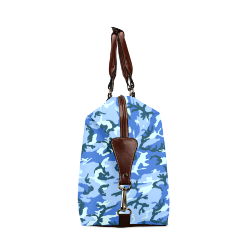 Woodland Blue Camouflage Classic Travel Bag (Model 1643) Remake