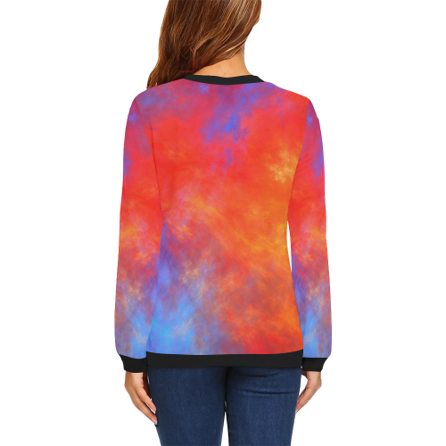 Fire and Ice All Over Print Crewneck Sweatshirt for Women (Model H18)