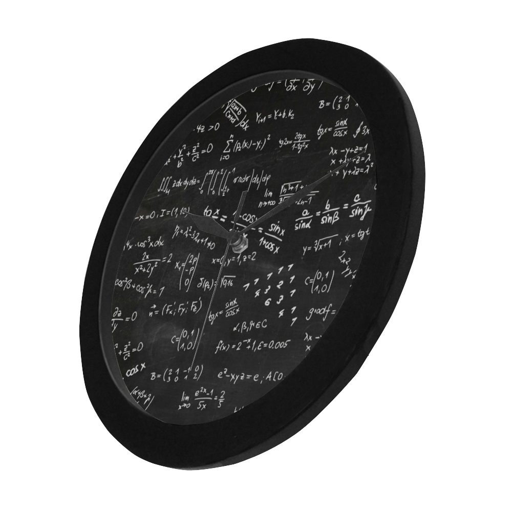Mathematics Formulas Equations Numbers Circular Plastic Wall clock