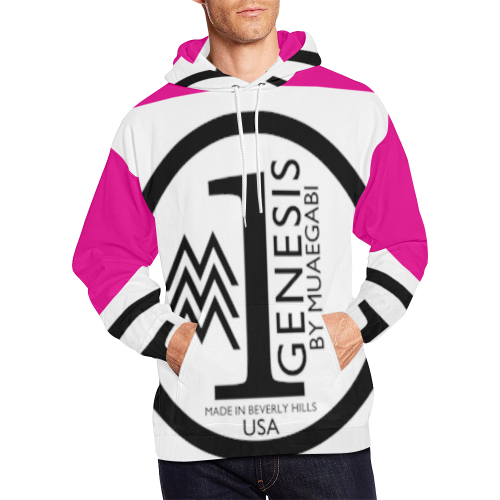 PINKY WHITE All Over Print Hoodie for Men (USA Size) (Model H13)