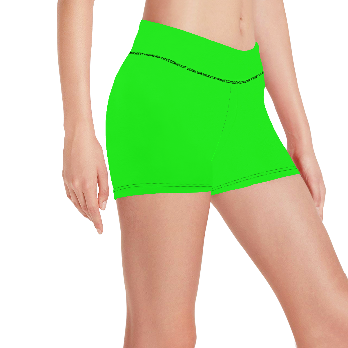 Bright Neon Green Women's All Over Print Short Leggings (Model L28)