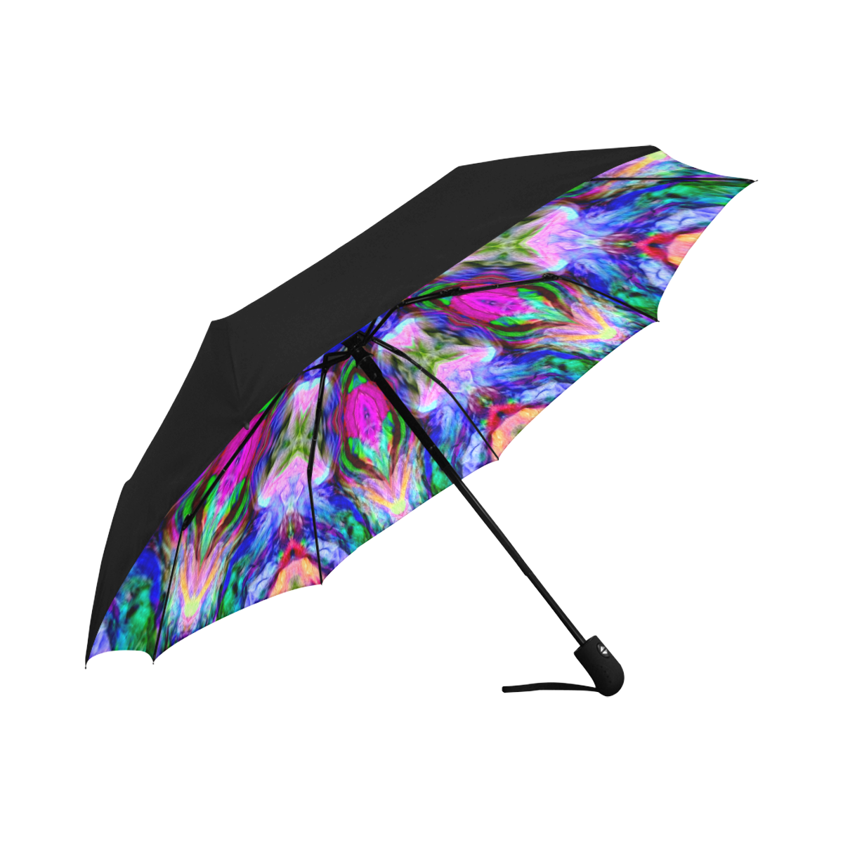 Blue crochet Anti-UV Auto-Foldable Umbrella (Underside Printing) (U06)