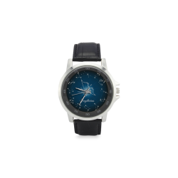 Sagittarius Unisex Stainless Steel Leather Strap Watch(Model 202)