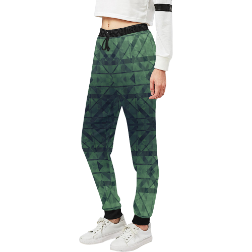 Sci-Fi Green Monster  Geometric design Unisex All Over Print Sweatpants (Model L11)