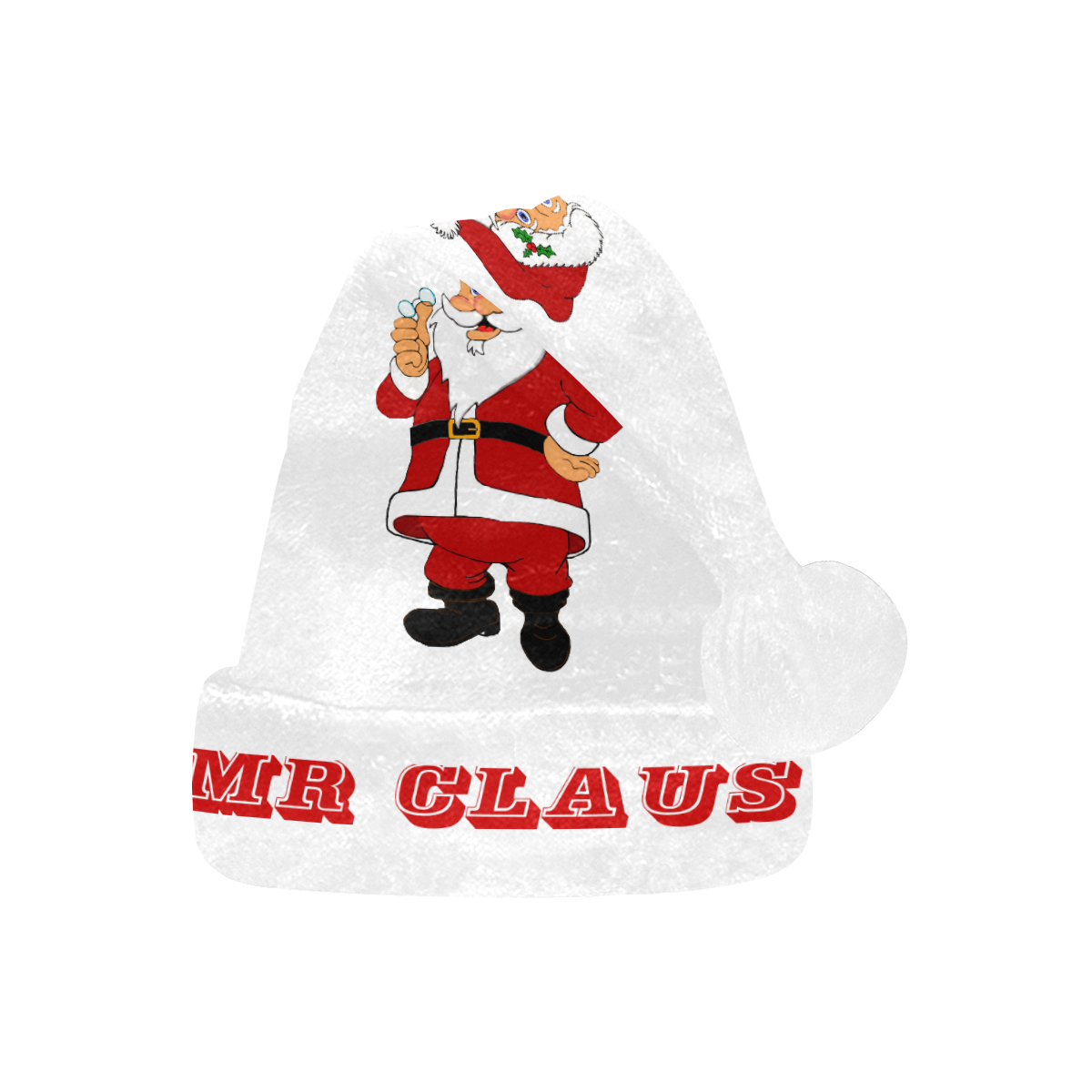 MR CLAUS White/Red Santa Hat