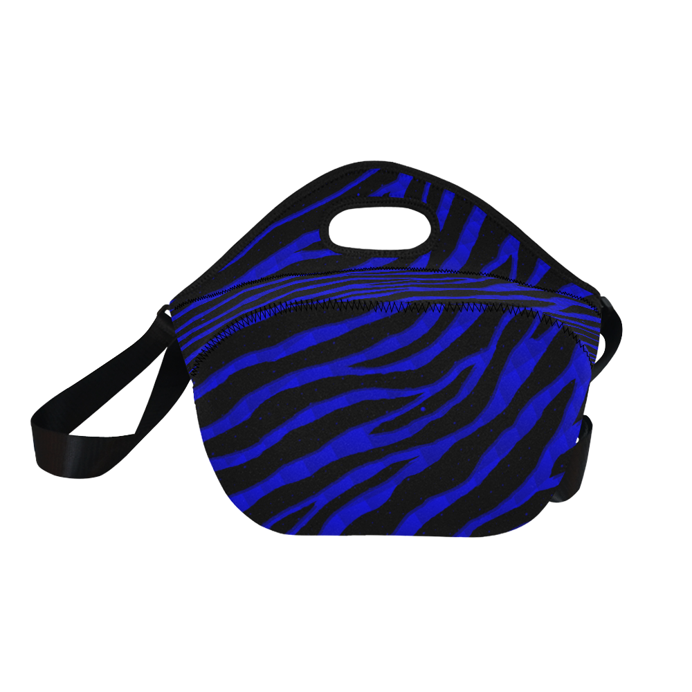 Ripped SpaceTime Stripes - Blue Neoprene Lunch Bag/Large (Model 1669)