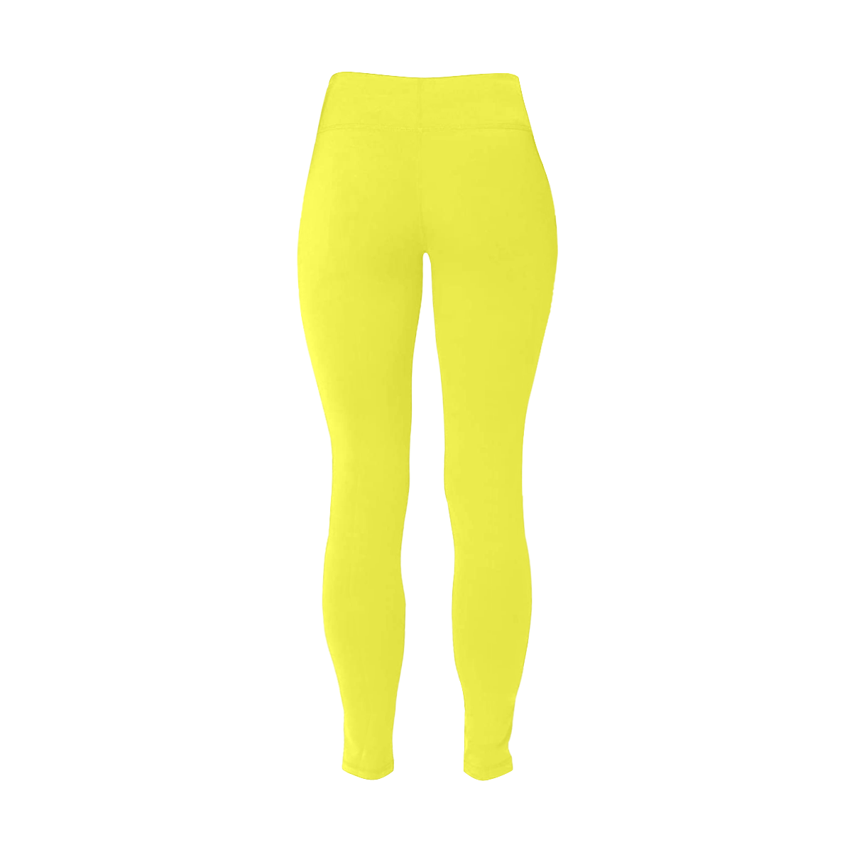 color maximum yellow Women's Plus Size High Waist Leggings (Model L44)