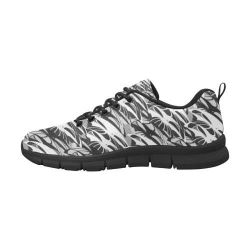 Alien Troops - Black & White (Black) Men's Breathable Running Shoes (Model 055)