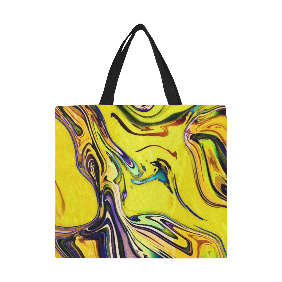 Yellow marble All Over Print Canvas Tote Bag/Large (Model 1699)