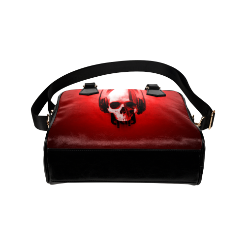 Cool Skulls Ultra Red Metallic Shoulder Handbag (Model 1634)