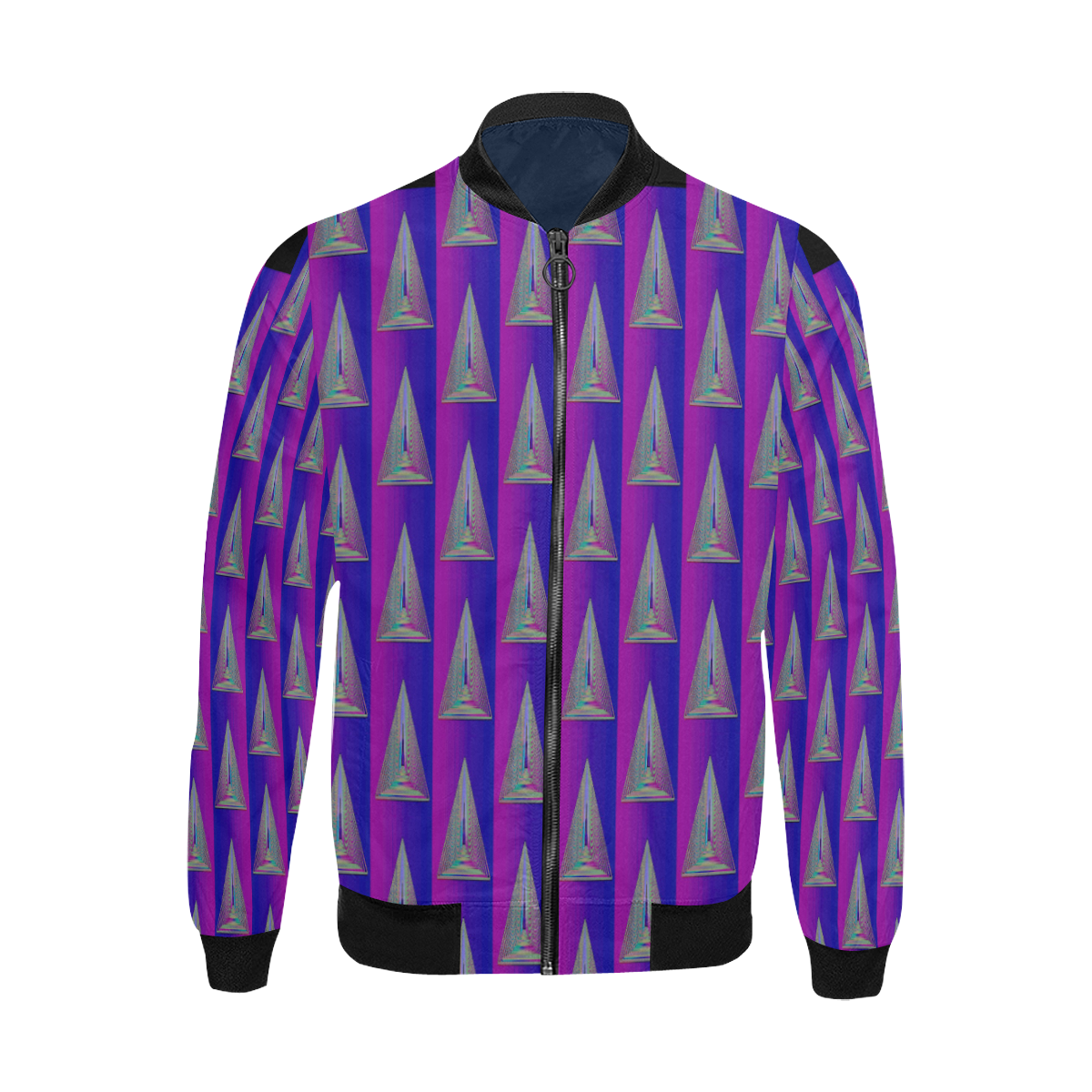 pink and violet traingles All Over Print Bomber Jacket for Men (Model H31)