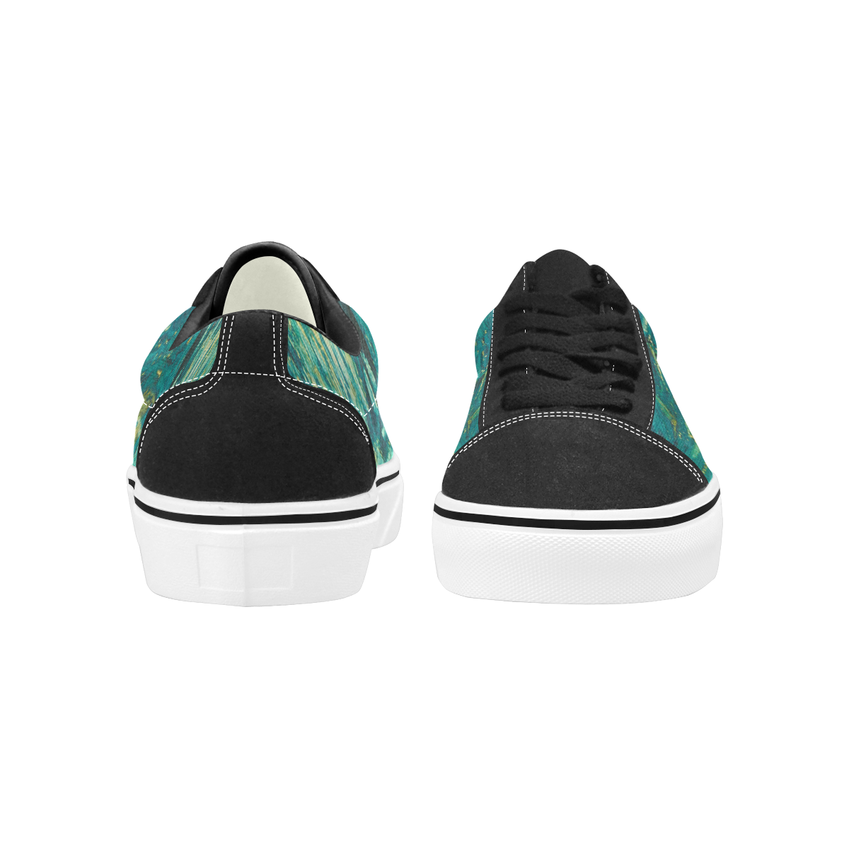 skate paint003 Women's Low Top Skateboarding Shoes (Model E001-2)