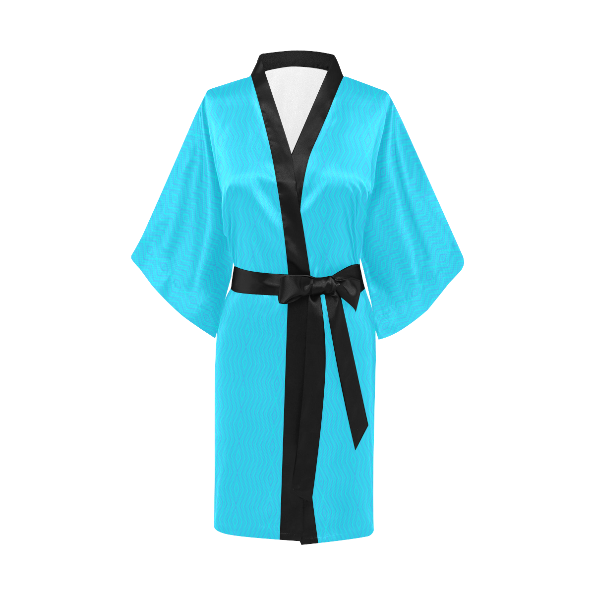 Turquoise Diamond Chevron Kimono Robe
