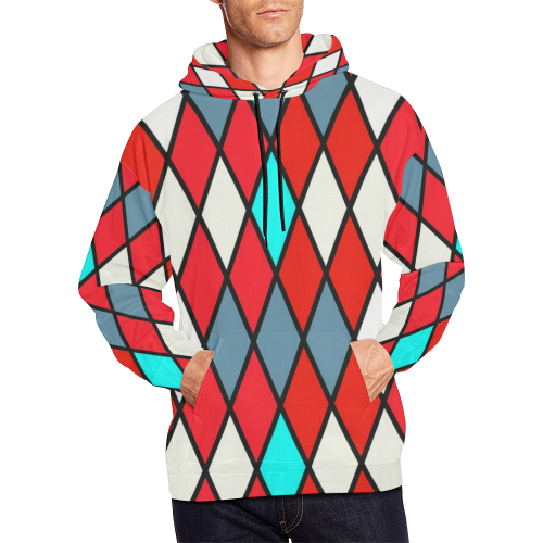 harlequin 2 All Over Print Hoodie for Men (USA Size) (Model H13)