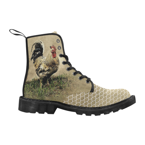 Cock Of The Walk Rooster Martin Boots for Women (Black) (Model 1203H)
