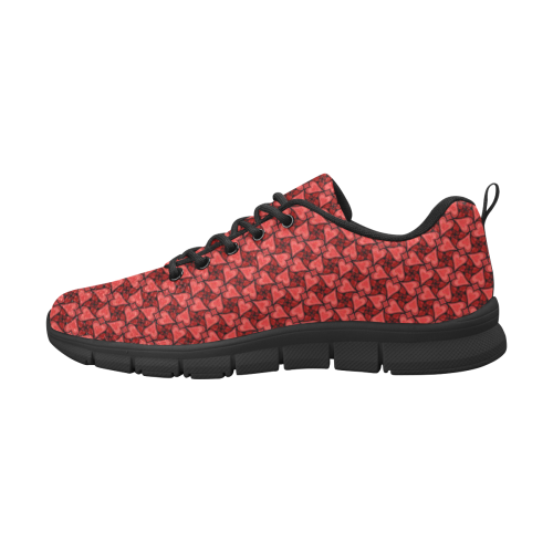 Red Hearts Love Pattern Women's Breathable Running Shoes (Model 055)