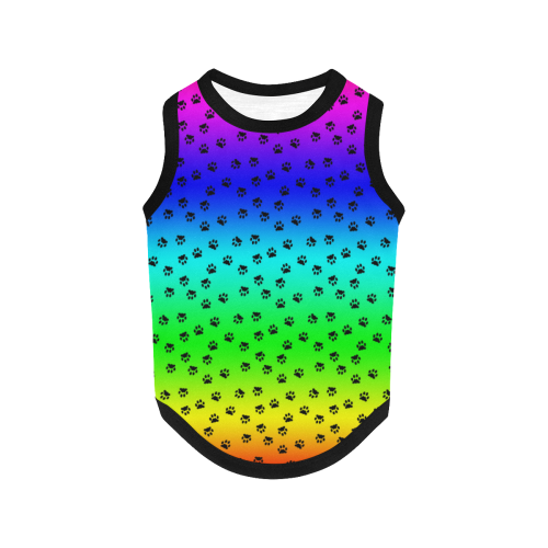 rainbow with black paws All Over Print Pet Tank Top