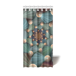 Modern Abstract Fractal Art With Depth Brown Slate Turquoise Shower Curtain 36"x72"