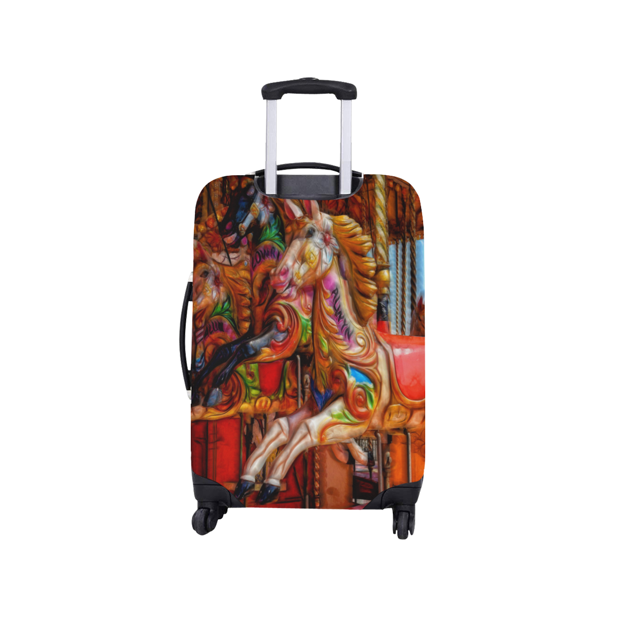 Take A Ride On The Merry-go-round Luggage Cover/Small 18"-21"