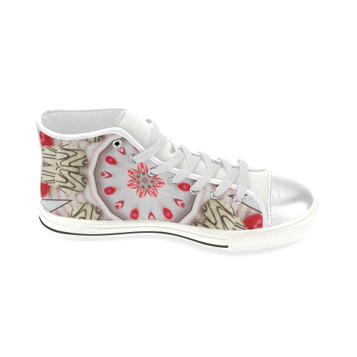 Love and Romance Pastries Cookies and Heart Candie Women's Classic High Top Canvas Shoes (Model 017)