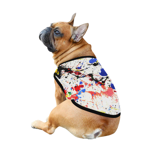 Blue and Red Paint Splatter All Over Print Pet Tank Top
