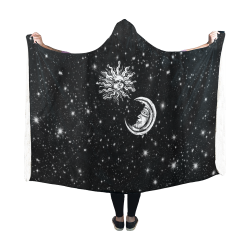Mystic  Moon and Sun Hooded Blanket 60''x50''