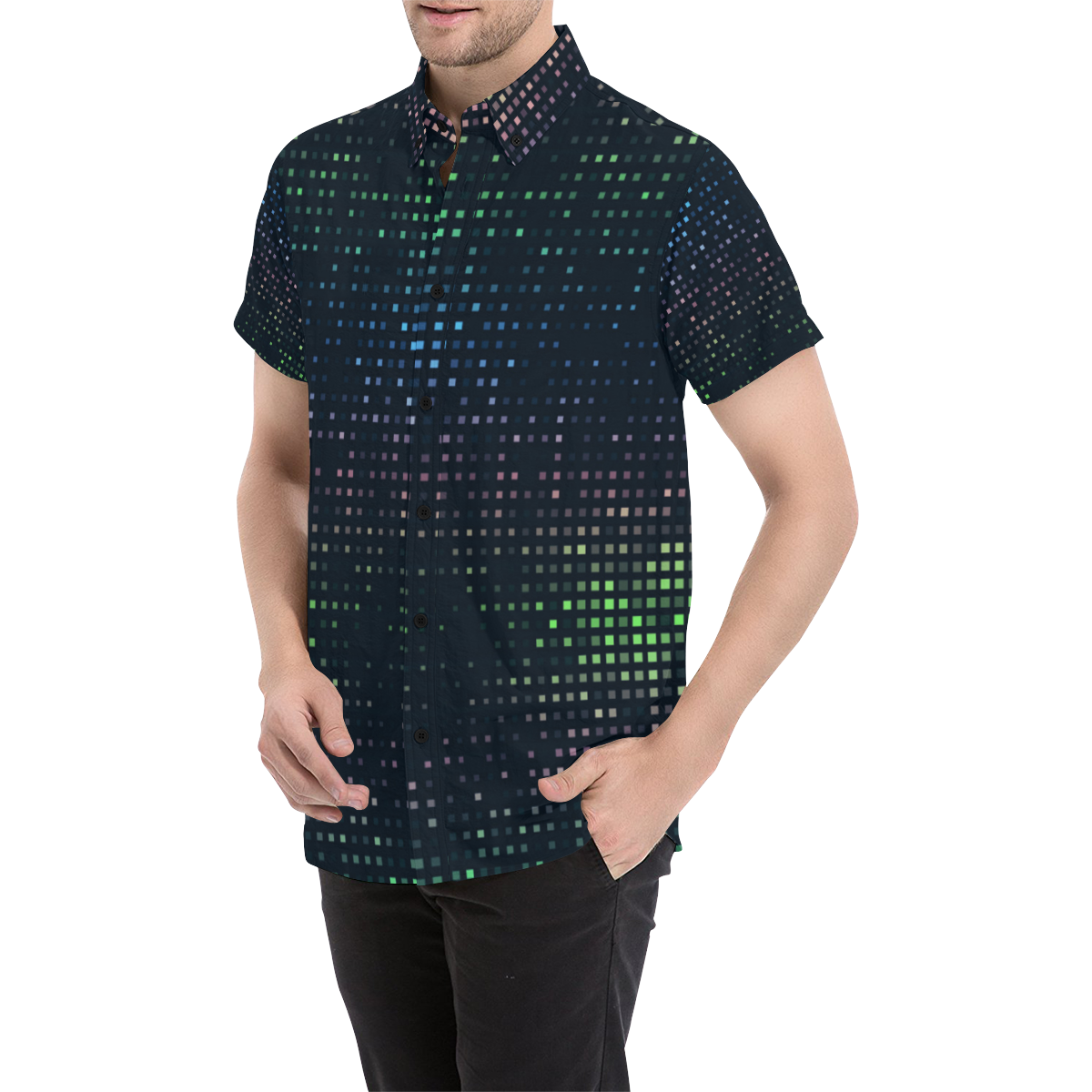 Prismic Rainbow Men's All Over Print Short Sleeve Shirt (Model T53)