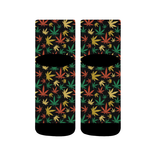 Cannabis Pattern Quarter Socks