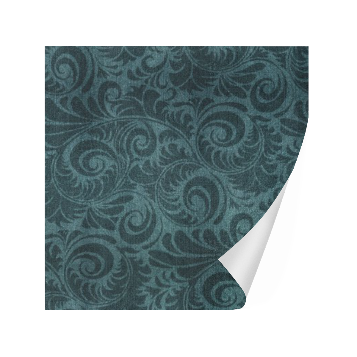 Denim with vintage floral pattern, dark green teal Gift Wrapping Paper 58"x 23" (5 Rolls)