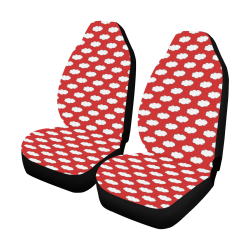 Clouds with Polka Dots on Red Car Seat Covers (Set of 2)