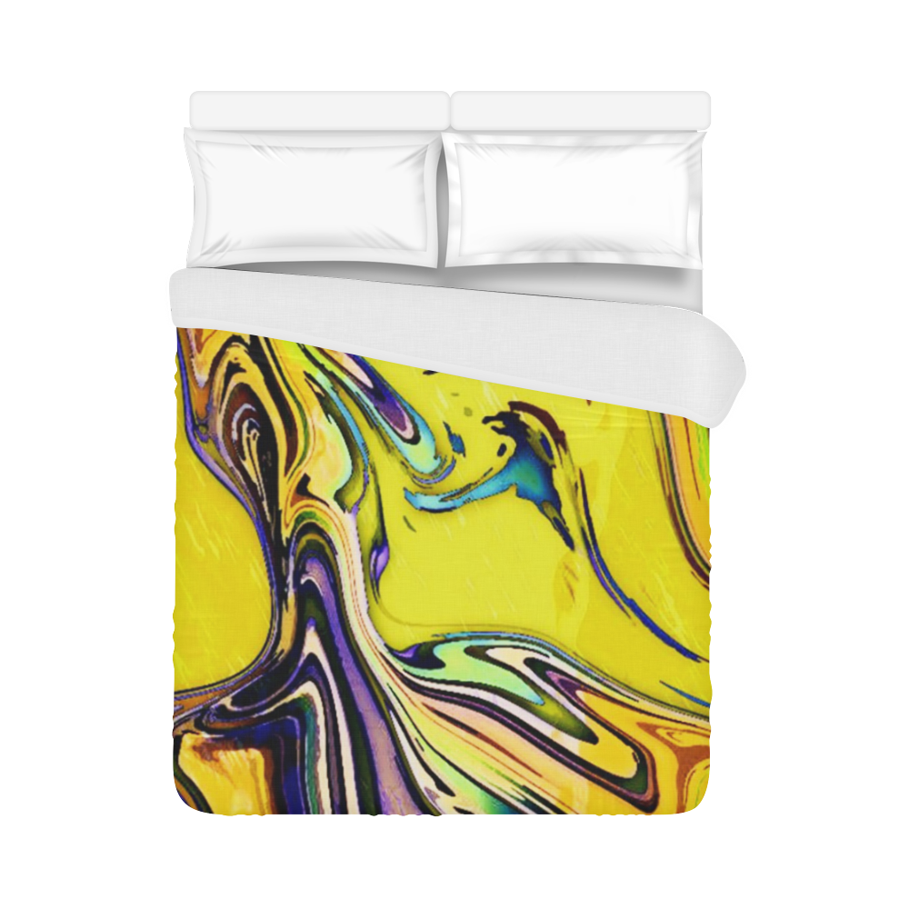 Yellow marble Duvet Cover 86"x70" ( All-over-print)