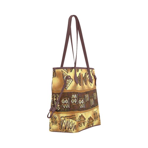 WooBoo Stripes Gold Clover Canvas Tote Bag (Model 1661)