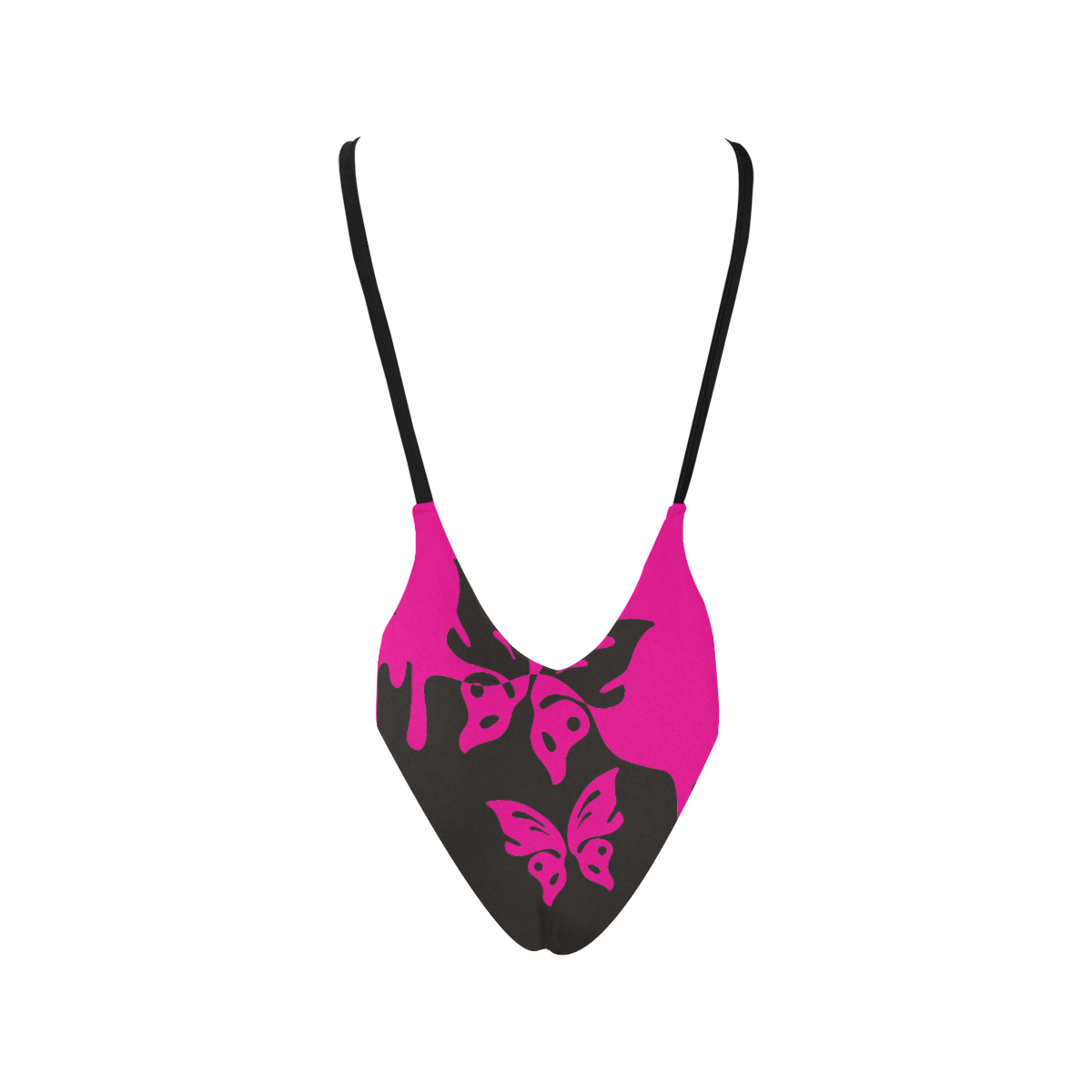 Animals Nature - Splashes Tattoos with Butterflies Sexy Low Back One-Piece Swimsuit (Model S09)