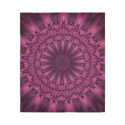 Fuchsia Pink Satin Shadows Fractal 1 Cotton Linen Wall Tapestry 51"x 60"