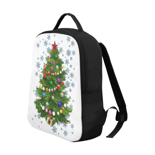 Snowflakes and Christmas Tree with Red Star Popular Fabric Backpack (Model 1683)