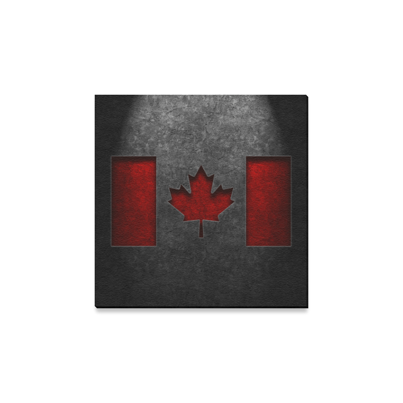 Canadian Flag Stone Texture Canvas Print 12"x12"