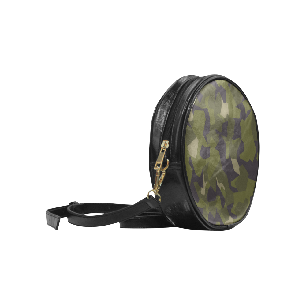 Swedish M90 woodland camouflage Round Sling Bag (Model 1647)