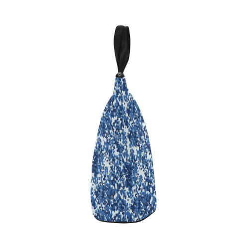 Digital Blue Camouflage Nylon Lunch Tote Bag (Model 1670)