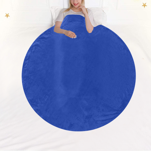 color Egyptian blue Circular Ultra-Soft Micro Fleece Blanket 60"