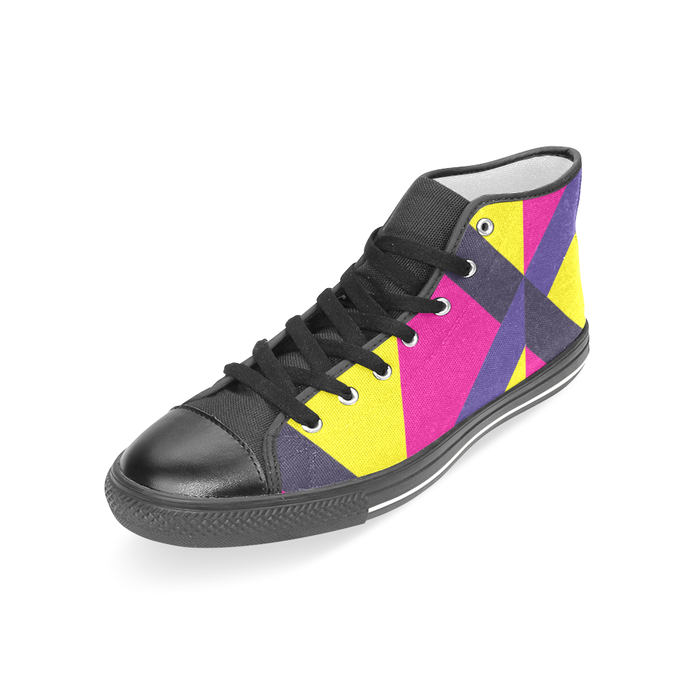 zapato de mujerolor tecno Women's Classic High Top Canvas Shoes (Model 017)