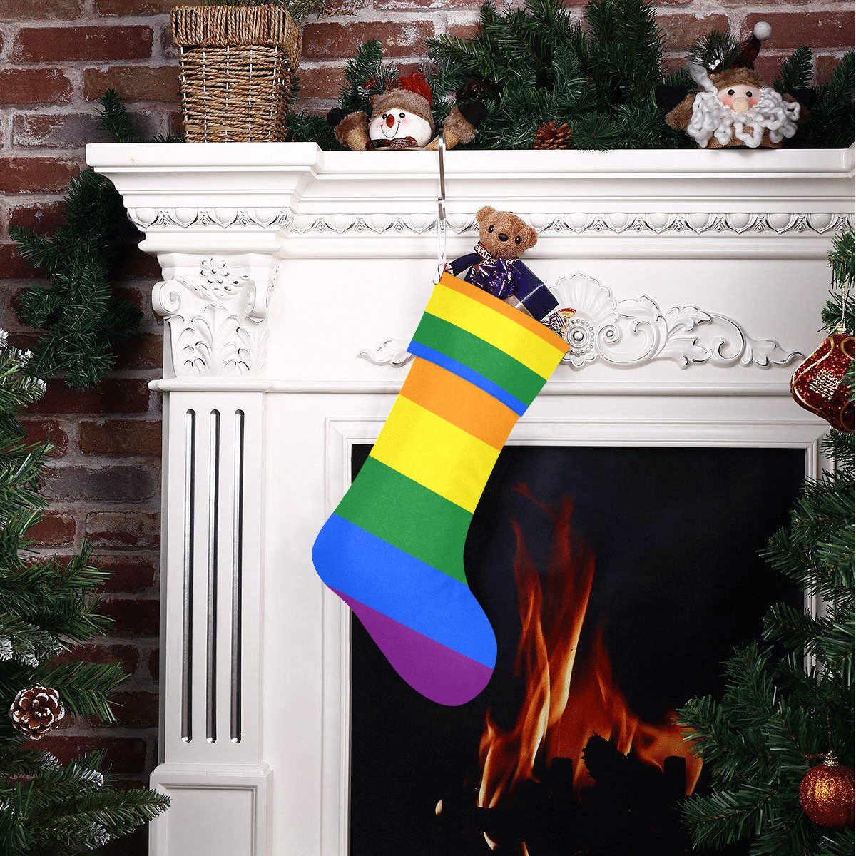 Custom Name Rainbow Stocking Christmas Stocking