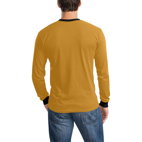 Why? Pastel Orange Men's All Over Print Long Sleeve T-shirt (Model T51)