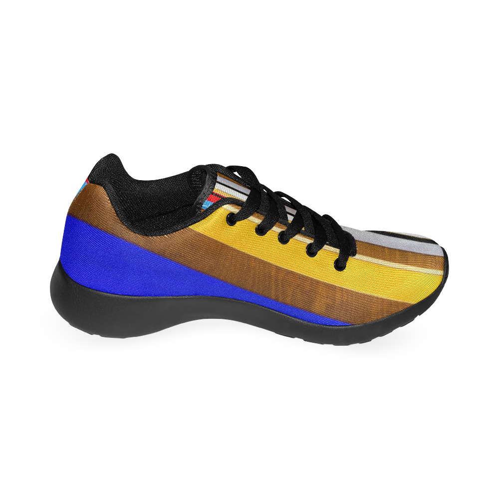 Colorful abstract pattern stripe art Kid's Running Shoes (Model 020)