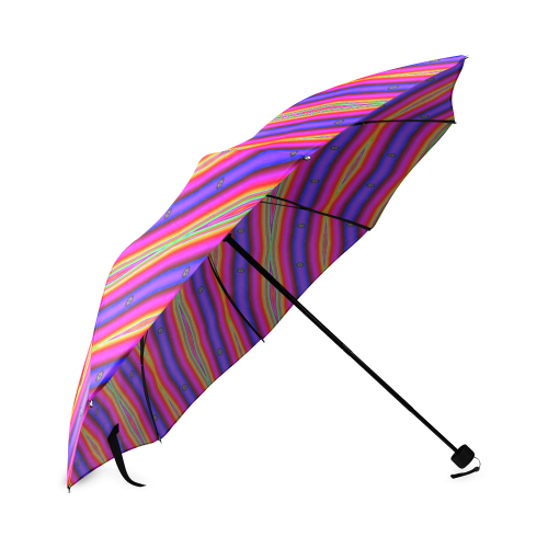 Bright Pink Purple Stripe Abstract Foldable Umbrella (Model U01)