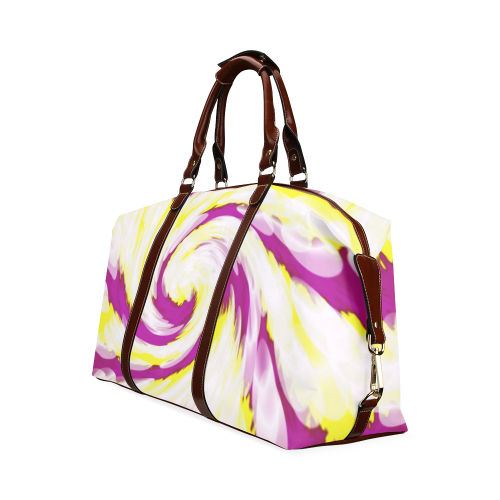 Pink Yellow Tie Dye Swirl Abstract Classic Travel Bag (Model 1643) Remake
