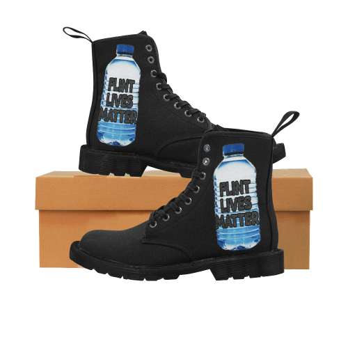 Flint Lives Matter Martin Boots for Men (Black) (Model 1203H)
