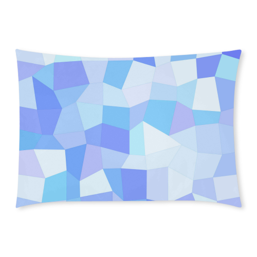 Bright Blues Mosaic Custom Rectangle Pillow Case 20x30 (One Side)