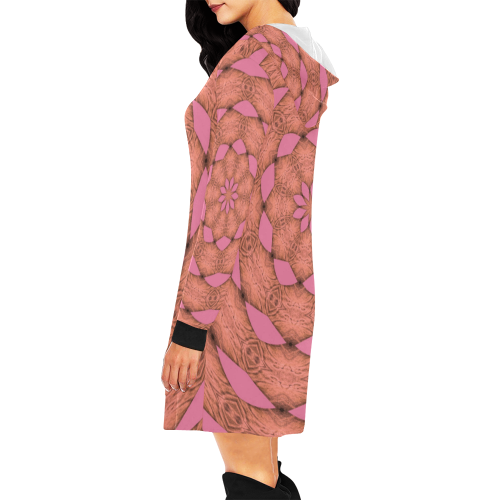 PINKALOO All Over Print Hoodie Mini Dress (Model H27)