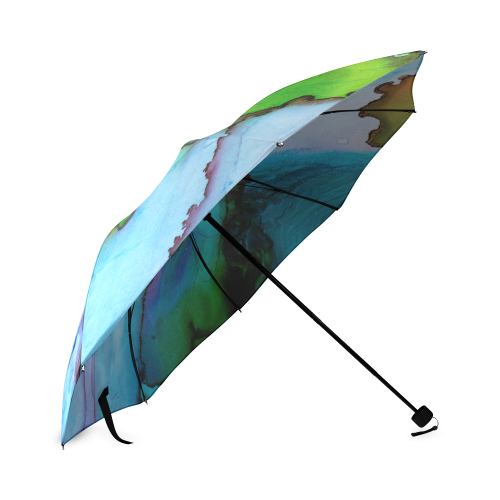 Blue green ink Foldable Umbrella (Model U01)