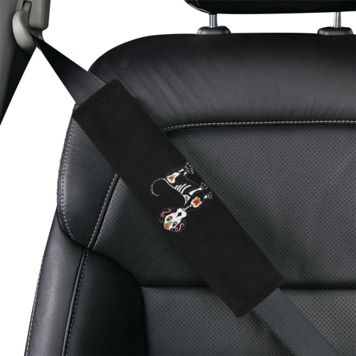 Dachshund Sugar Skull Black Car Seat Belt Cover 7''x12.6''